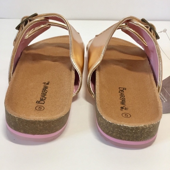 NEW BEARPAW Big Girls Faux Leather slip on Slide Sandals - Picture 8 of 12